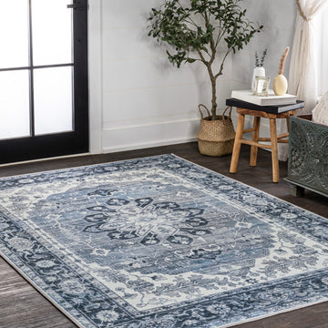 Asa Ornate Medallion Washable Area Rug